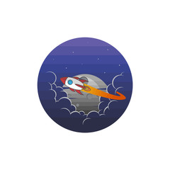 space shuttle rocket sign color logo logotype vector