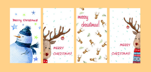 Set of holiday cards or gift tags.