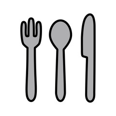 シンプルなナイフとフォークとスプーン