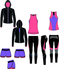 Active Sportswear Collection Vector