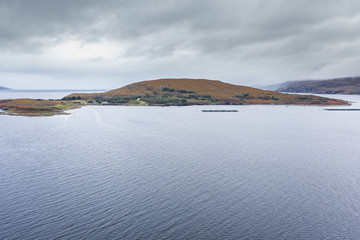 Aerial View over Isle Martin West Coast of Scotland