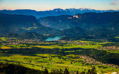 View on Lake Bled from Karavankas, Slovenia - 305695497