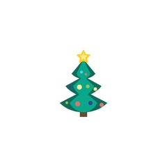 christmas tree creative icon. flat simple illustration. From christmas icons collection. Isolated christmas tree sign on white background