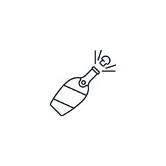 champagne creative icon. line simple illustration. From christmas icons collection. Isolated champagne sign on white background