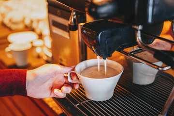 A delicious coffe is serving in a elegance restaurant or cafe