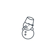 snowman creative icon. line simple illustration. From christmas icons collection. Isolated snowman sign on white background