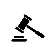 Judge Gavel Auction Icon Vector Illustration