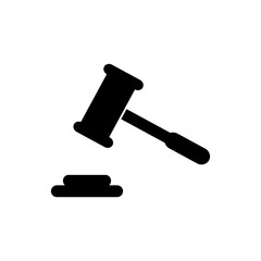 Judge Gavel Auction Icon Vector Illustration