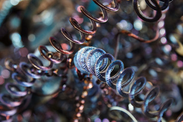 Metal chips after machining. Recyclables