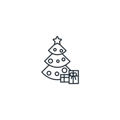 Fototapeta na wymiar christmas creative icon. line simple illustration. From christmas icons collection. Isolated christmas sign on white background