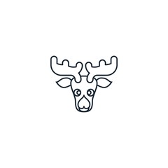 elk creative icon. line simple illustration. From christmas icons collection. Isolated elk sign on white background