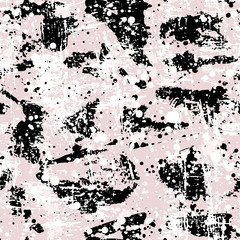 Abstract hand drawn seamless pattern, brush strokes and paint splashes texture