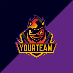 Evil Ninja Mascot For E-sport Logo Design Template