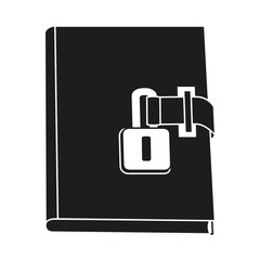 Black and white locked diary