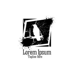 Black Raven With Grunge Effect Logo