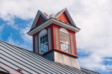 Red barn with cupola
