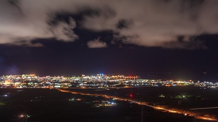 Fototapeta na wymiar 沖縄県・石垣市 展望台から眺める石垣島の夜景