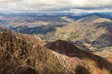Panoramic landscape near Maragua in Bolivia.