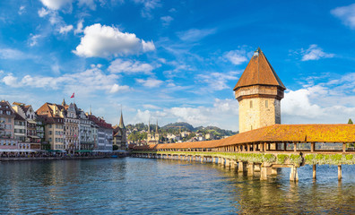 Famous Chapel bridge in Lucerne