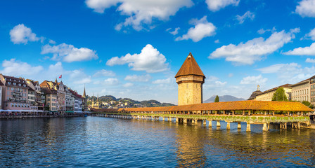 Famous Chapel bridge in Lucerne