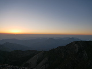 sunset in the mountains of greece