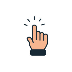 Obraz premium startup hand pointing out fill style icon
