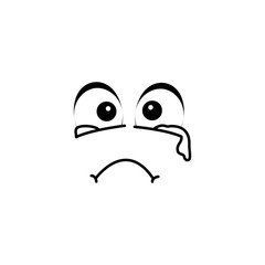 Emoji, cry icon. Simple line, outline vector of cartoon face icons for ui and ux, website or mobile application