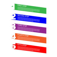 New original infographic template of five steps