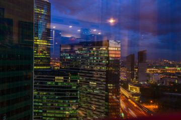 Moscow-City (Moscow International Business Center) at night, Russia