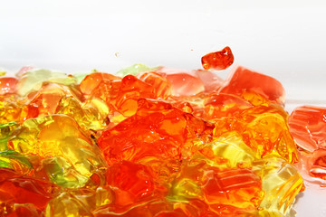 Soft fruitty jelly on white background