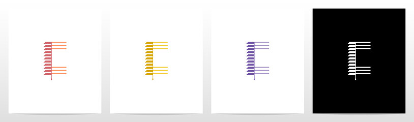 Window Blinds Letter Logo Design C