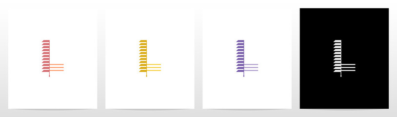 Window Blinds Letter Logo Design L