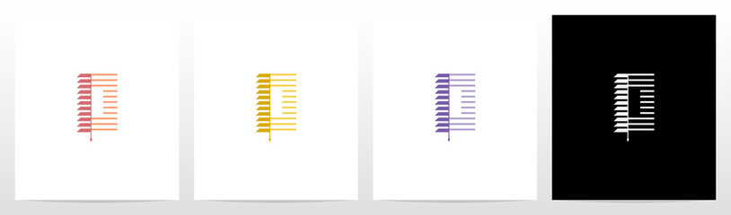 Window Blinds Letter Logo Design O