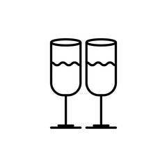 champagne cups line style icon