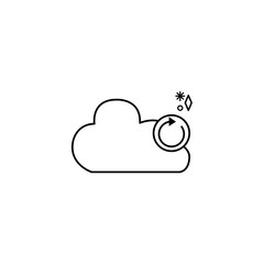 cloud computing with social media line style