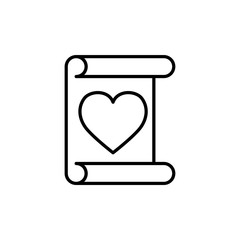 heart love in document line style icon