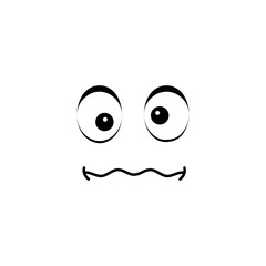 Emoji, sad icon. Simple line, outline vector of cartoon face icons for ui and ux, website or mobile application