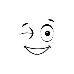 Emoji, wink icon. Simple line, outline vector of cartoon face icons for ui and ux, website or mobile application