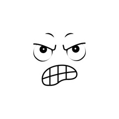 Emoji, angry icon. Simple line, outline vector of cartoon face icons for ui and ux, website or mobile application