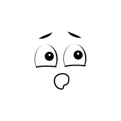 Emoji, fear icon. Simple line, outline vector of cartoon face icons for ui and ux, website or mobile application