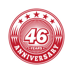 46 years logo. Forty-six years anniversary celebration logo design. Vector and illustration.
