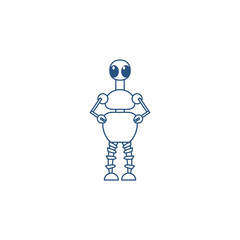humanoid robot line style icon