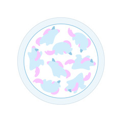  Lovely unicorns. Little horses. Vector animals. Children's pattern. Multi-colored ponies.