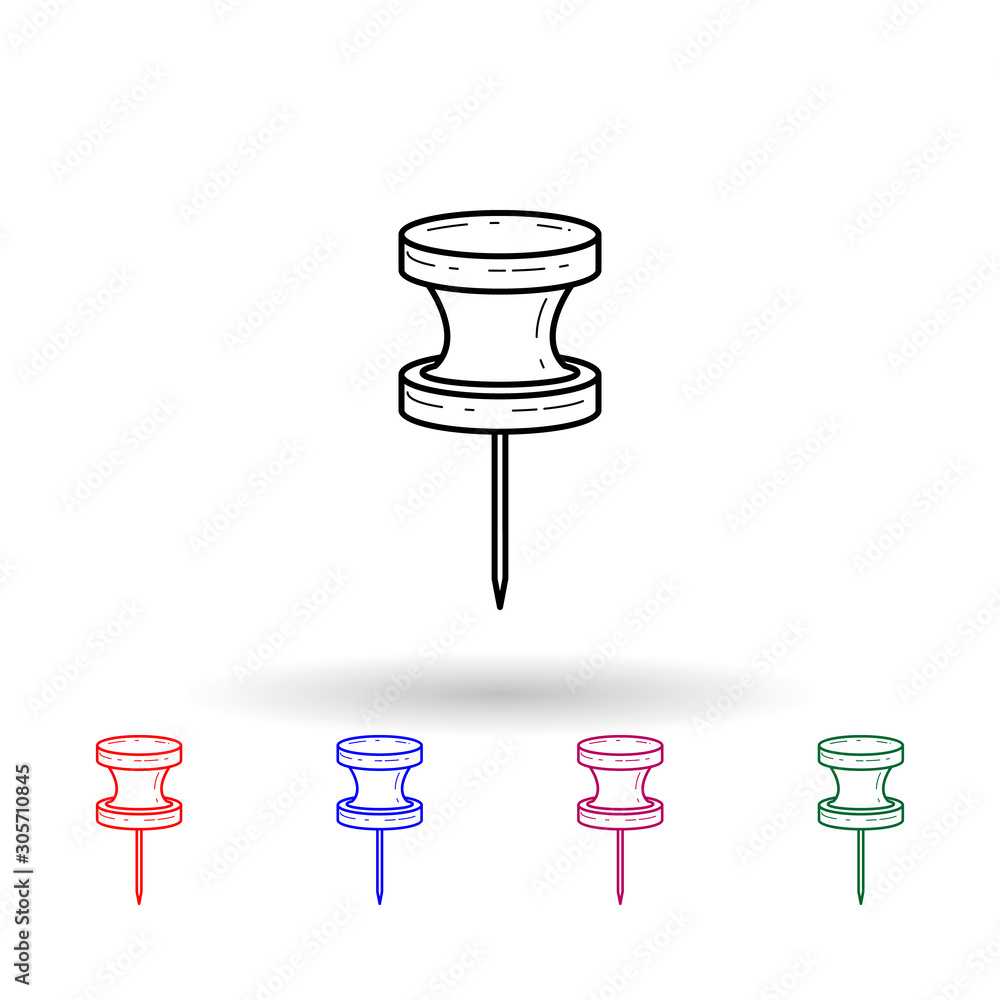 Poster pin multi color icon. simple thin line, outline vector of navigation icons for ui and ux, website or