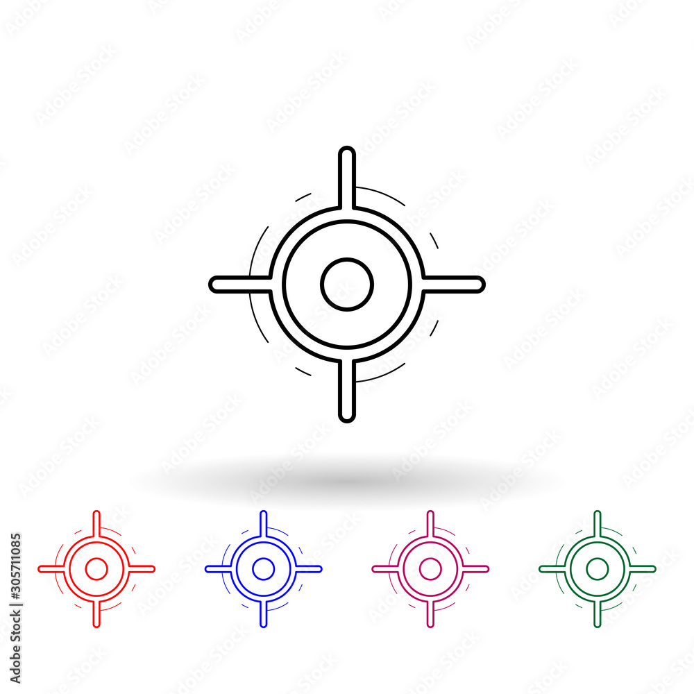 Poster pointer on the map multi color icon. simple thin line, outline vector of navigation icons for ui and