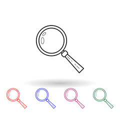 Magnifier multi color icon. Simple thin line, outline vector of navigation icons for ui and ux, website or mobile application