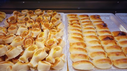 Assortment of marzipan in the popular bakery of Santo Tome. Since 1856, all sweets in the bakery have produce by handmade.
