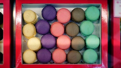 Macarons in a variety of colors 