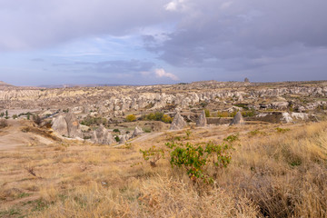 View of Cappadocia in Nevsehir City, Turkey