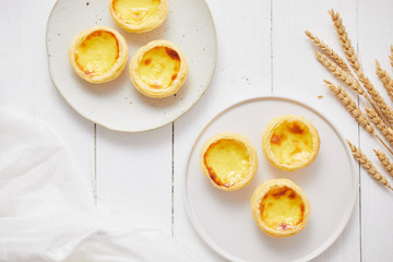 Egg tart dessert on the table.